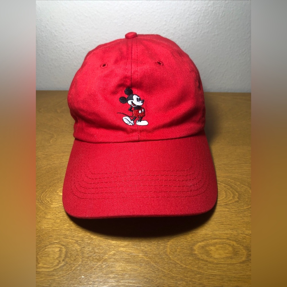 Disney Mickey Mouse Dad Hat Cap Red Baseball Adjustable New Without Tags